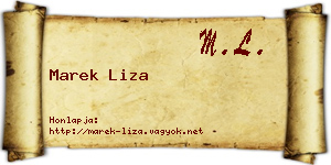 Marek Liza névjegykártya